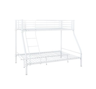 DOUBLE Deck Bed 140x190cm & 90x190cm / Metal White