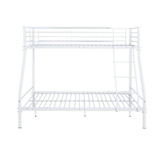 DOUBLE Κρεβάτι Κουκέτα για Στρώματα 140x190cm & 90x190cm / Μέταλλο Βαφή Άσπρο