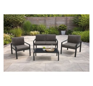 RIVIAN Set 4pcs / Metal Dark Grey - Cushions Grey