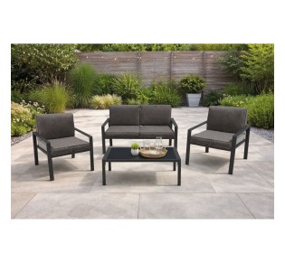 RIVIAN Set 4pcs / Metal Dark Grey - Cushions Grey 2