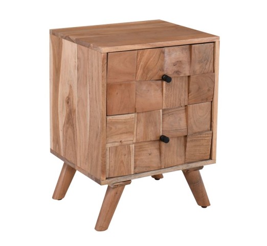 TEKA-W Κομοδίνο 40x35x55cm / Ξύλο Ακακία Φυσικό