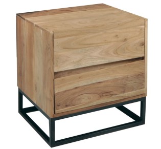 NEPAL-W Bedside 50x40x55cm / Acacia Natural Finish - Black Paint