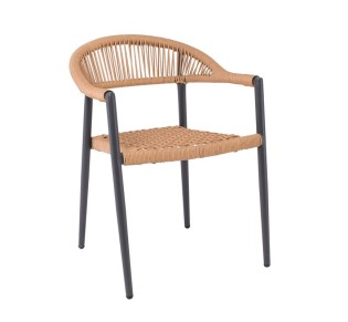 MADISON Armchair / ALU Anthracite - Rope Wicker Natural