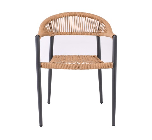MADISON Armchair / ALU Anthracite - Rope Wicker Natural