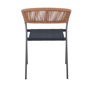 PARMA Outdoor Armchair Stackable / ALU Anthracite - Rope Wicker Natural - Textilene Anthracite