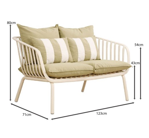 ASTRID Set 5pcs / PP - Metal Cream - Cushions Sandy Green