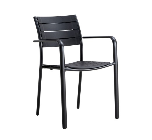 SAGA Armchair Stackable / Metal Black - PP & UV Black