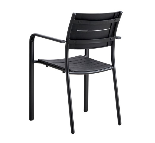 SAGA Armchair Stackable / Metal Black - PP & UV Black