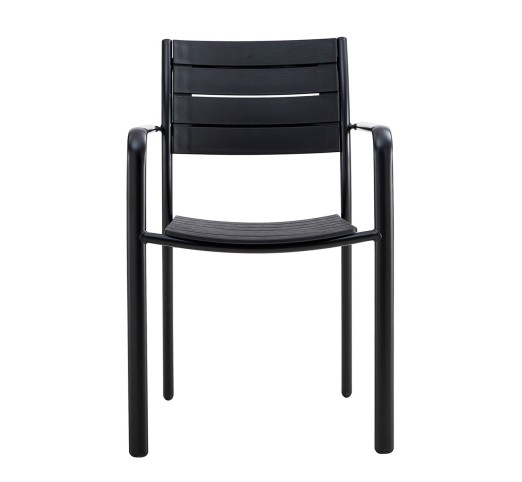 SAGA Armchair Stackable / Metal Black - PP & UV Black