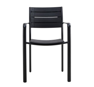SAGA Armchair Stackable / Metal Black - PP & UV Black