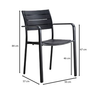 SAGA Armchair Stackable / Metal Black - PP & UV Black