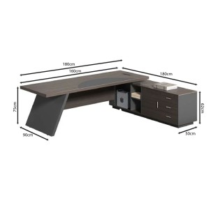 MASTER Desk RIGHT Corner 180x180cm / Grey Walnut