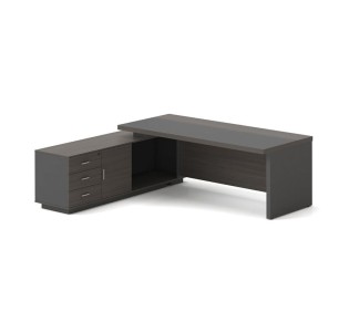VIP Γραφείο Αριστερή Γωνία 200x180cm / Απόχρωση Grey Walnut