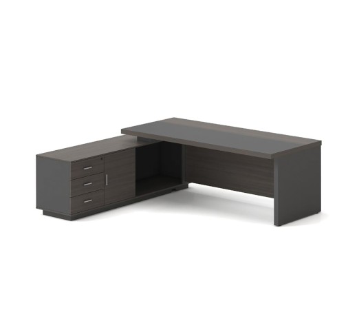 VIP Γραφείο Αριστερή Γωνία 200x180cm / Απόχρωση Grey Walnut