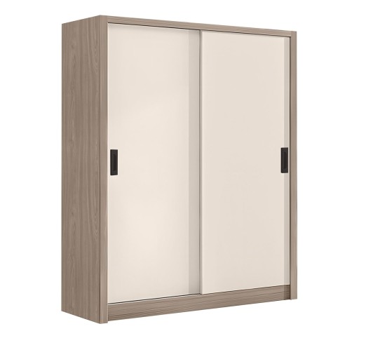 VANITY Ντουλάπα Δίφυλλη - Συρόμενη 160x60x200cm / Αποχρώσεων Sonoma Oak & Cream