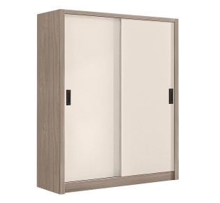 VANITY Ντουλάπα Δίφυλλη - Συρόμενη 160x60x200cm / Αποχρώσεων Sonoma Oak & Cream
