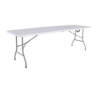 BLOW-W Τραπέζι Συνεδρίου - Catering Πτυσσόμενο Βαλίτσα 242x75cm / Μέταλλο Βαφή Γκρι - HDPE Άσπρο