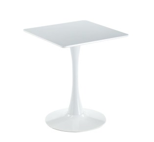 BREAK Τραπέζι 60x60cm / MDF Άσπρο & Βάση - Μέταλλο Βαφή Άσπρο