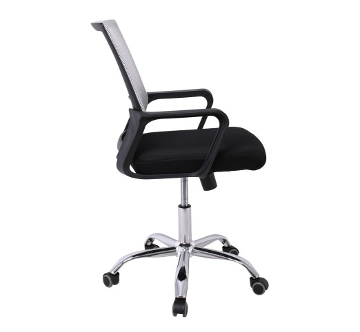 BF2110 Office Armchair / Chromed Base - Mesh Grey - Black