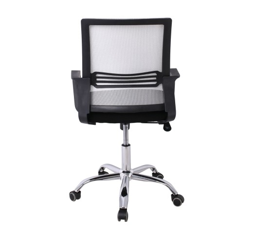 BF2110 Office Armchair / Chromed Base - Mesh Grey - Black