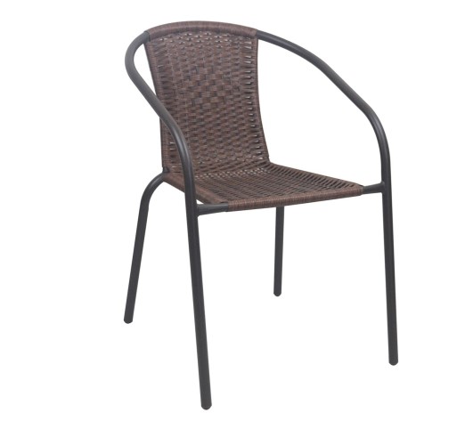 BALENO-W Armchair / Metal Brown - Brown Wicker