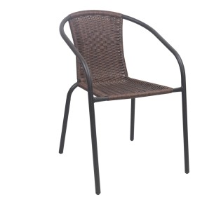 BALENO-W Armchair / Metal Brown - Brown Wicker
