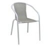 BALENO-W Armchair / Metal White - Beige Wicker