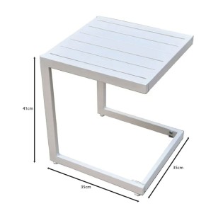 CORTE Βοηθητικό Τραπεζάκι 35x35x41cm / Μέταλλο Βαφή Άσπρο