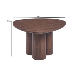LEBRON Coffee Table 80x80cm / MDF Walnut