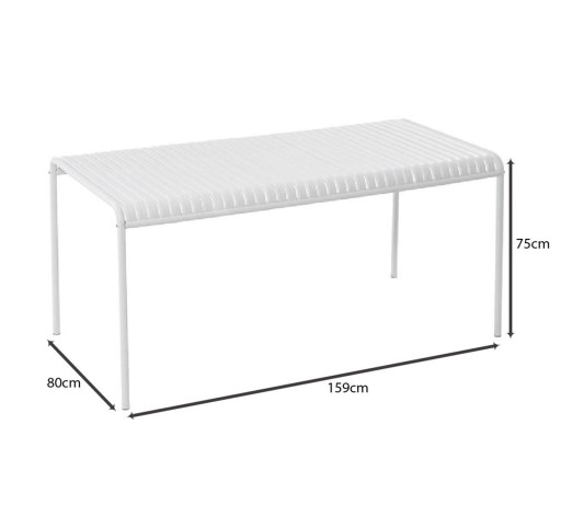 MODIAL Τραπέζι 159x80cm / Μέταλλο Βαφή Άσπρο