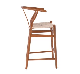 LIMA Barstool Beech Walnut - seat 67cm / Seat Paper Rope Natural