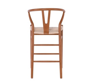 LIMA Σκαμπό BAR - κάθισμα H67cm / Ξύλο Οξιά - Καρυδί - Κάθισμα Paper Rope Φυσικό