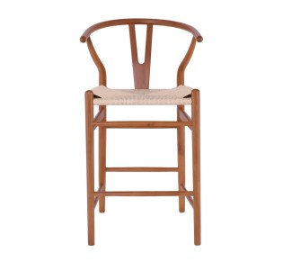 LIMA Σκαμπό BAR - κάθισμα H67cm / Ξύλο Οξιά - Καρυδί - Κάθισμα Paper Rope Φυσικό