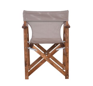 Director Armchair Folding / Impregnation Walnut Beech - Textilene Sand Beige