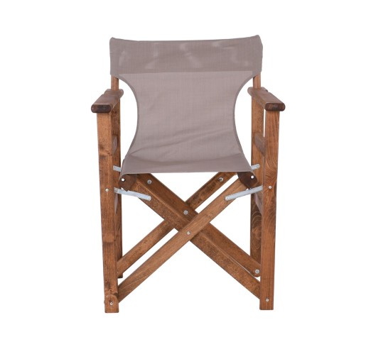 Director Armchair Folding / Impregnation Walnut Beech - Textilene Sand Beige