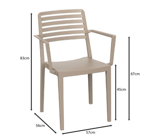 NOLA Stackable Armchair / PP - UV Tortora