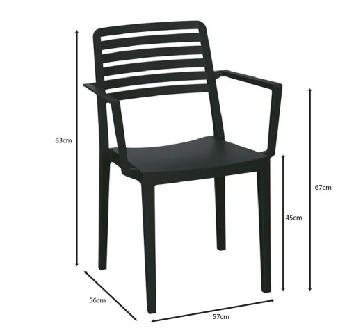 NOLA Armchair Stackable / PP - UV Black