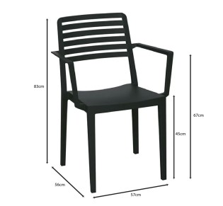 NOLA Armchair Stackable / PP - UV Black