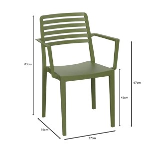 NOLA Stackable Armchair / PP - UV Olive Green