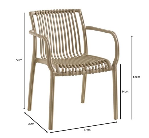 MODENA Stackable Armchair / PP - UV Tortora