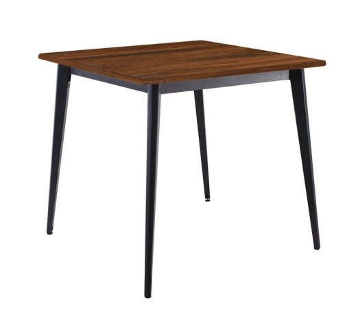 VIDAL Table 80x80cm 16mm / Metal Black - Contract Sliq Walnut