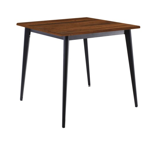 VIDAL Τραπέζι - Επιφάνεια 80x80cm 16mm / Μέταλλο Βαφή Μαύρο - Contract Sliq Walnut