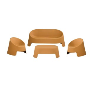 COLT Set Κήπου Καθιστικό Τραπεζάκι 100x56cm & Καναπές 2-θέσιος & 2 Καρέκλες / PP - UV Κροκί