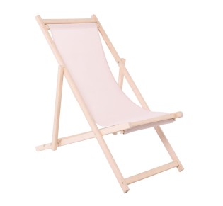 Deckchair / Unpainted Beech - Textilene Ecru