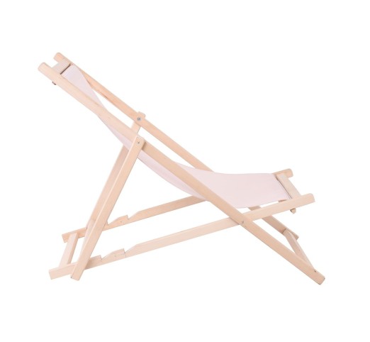 Deckchair / Unpainted Beech - Textilene Ecru
