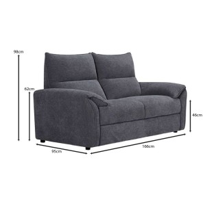 DALLAS 2-Seater Sofa Grey Fabric