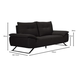 SELENA 2-Seater Sofa / Anthracite Fabric