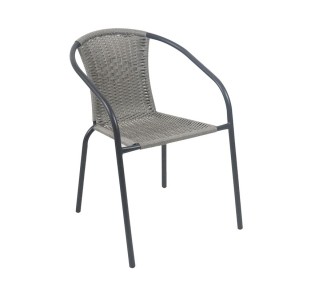 BALENO-W Armchair / Metal Black - Mixed Grey Wicker