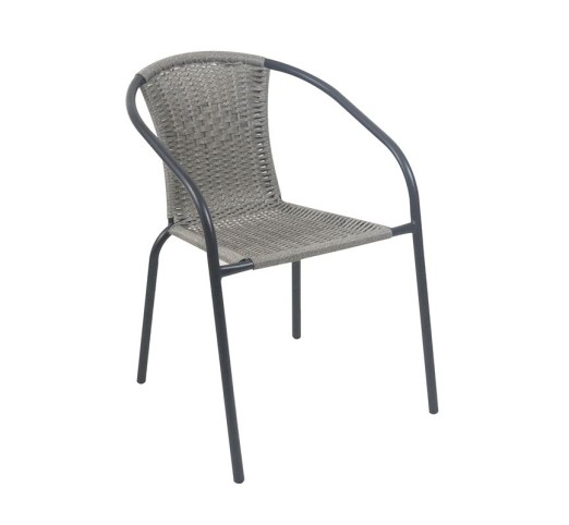 BALENO-W Armchair / Metal Black - Mixed Grey Wicker