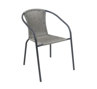 BALENO-W Armchair / Metal Black - Mixed Grey Wicker 2